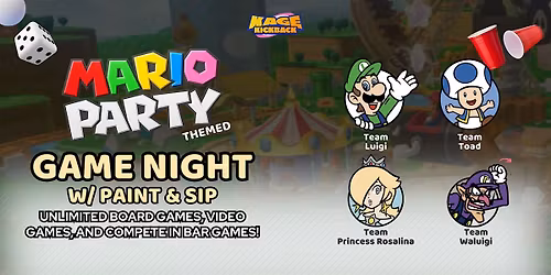 Mario Themed Game Night and Paint & Sip | Mario Kart World Tournament