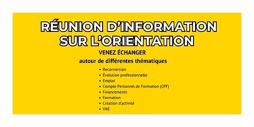 R\u00e9union d\u2019information sur l'orientation
