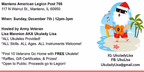 Holiday Jingle Jam! FREE Group Ukulele Class.