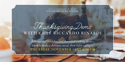 Culinary Creations: Thanksgiving Cooking Demo