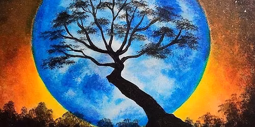 Blacklight Paint and Sip: Enchanted Blue Moon