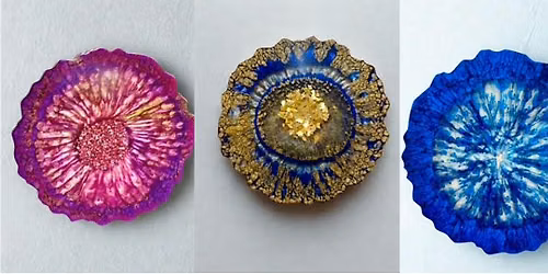 Create geode resin coasters or a tray