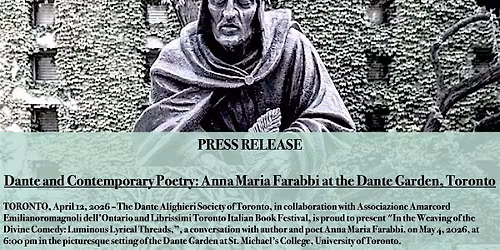 Dante and Contemporary Poetry: Anna Maria Farabbi at Dante Garden, Toronto
