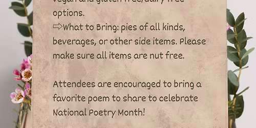 UU Potluck: Pie & Poetry