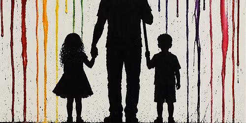 Broken Crayons Silhouette Family Painting.