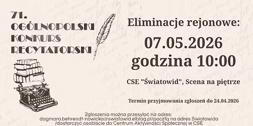 71. Og\u00f3lnopolski Konkurs Recytatorski \u2013 eliminacje rejonowe