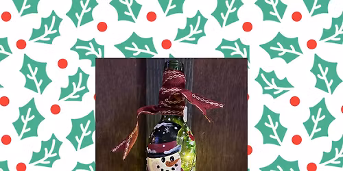Snowman Wine Bottle Paint Night and Dinner at Salon Aurea by Stacey
