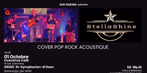 StellaShine (cover pop rock acoustique) | Overdrive Caf\u00e9 69360 St-Symphorien-d'Ozon