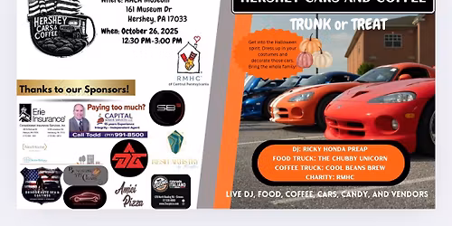 Hershey Cars and Coffee-RMHC Charity Trunk or Treat \ud83c\udf83