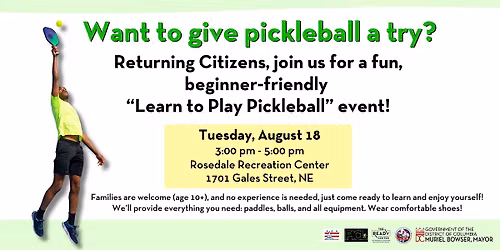 \u201cLearn to Play Pickleball\u201d Event for Returning Citizens