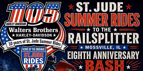 St. Jude Summer Rides to the Railsplitter for 8th Anniversary Bash, Sadistic Cowboys & Qualifiers!