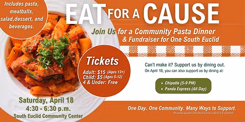 Community Pasta Dinner with Chef Jim Frank