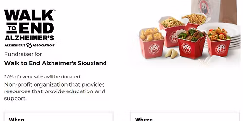 Dine out to End Alz at Panda Express