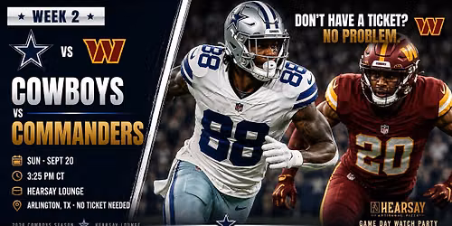 COMMANDERS VS COWBOYS WATCH PARTY