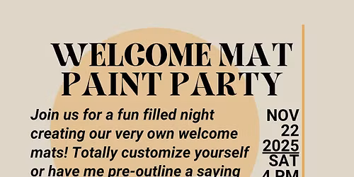 Welcome Mat Paint Party $40