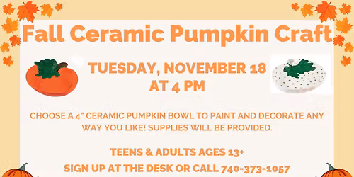 Fall Ceramic Pumpkin Craft