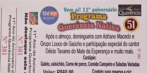 Anivers\u00e1rio do Programa Quer\u00eancia Nativa 