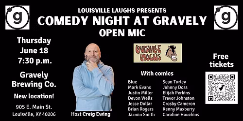 June 18 Comedy Night at Gravely