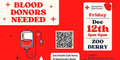 December 12th Blood Drive at ZOO Derry