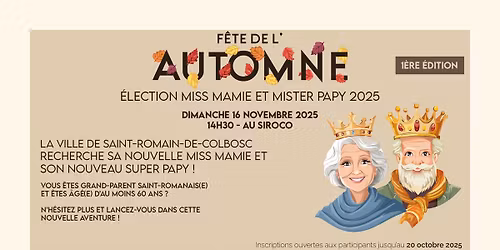\u00c9LECTION MISS MAMIE ET SUPER PAPY - F\u00caTE DE L'AUTOMNE