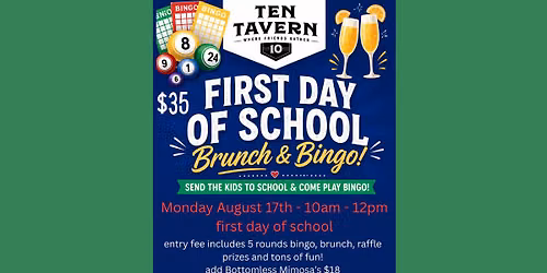 Parents Celebration! 1st Day of School Bingo