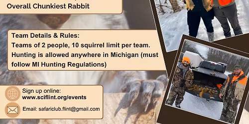 SCI Flint\u2019s 3rd Annual Squirrel Hunting Tournament