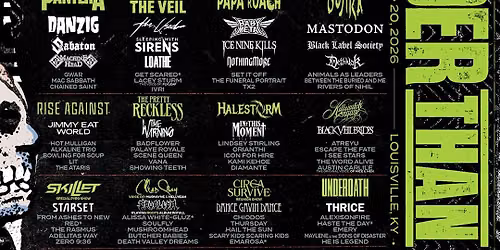 Louder Than Life Festival:TOOL Limp Bizkit Iron Maiden & My Chemical Romance - 4 Day Pass