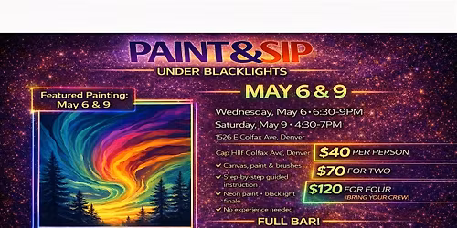 Paint & Sip Under Black Lights