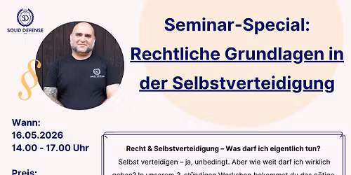 Workshop Special: Rechtliche Grundlagen der Selbstverteidigung