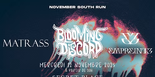 STUDIO CARILLON pr\u00e9sente MATRASS + BLOOMING DISCORD + EMPREINTE - Jeudi 13 Novembre 2025