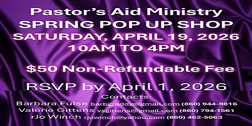 Pastor's Aid Spring Pop Up Vendor Space