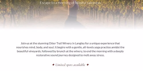 yoga. brunch.sound journey @ Otter Trail Winery 