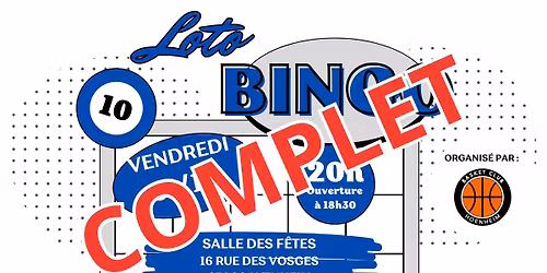 Loto Bingo 2025 du Basket Club Hoenheim - COMPLET