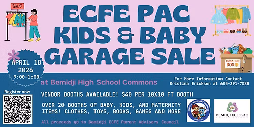 Bemidji ECFE Baby and Kids Garage Sale Fundraiser