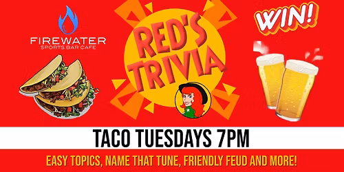 Firewater Sports Bar Cafe in Cedar park presents Tuesday Night Terrific Trivia @7PM