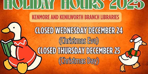 Library Closed for Holiday December 24 & 25