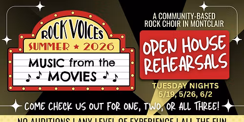 Rock Voices Montclair: Three Open-House Opportunities!