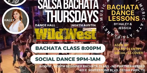Salsa Bachata Thursdays at Wild West Dance Hall Latin Night \ud83c\udfb6Sensual Bachata Class