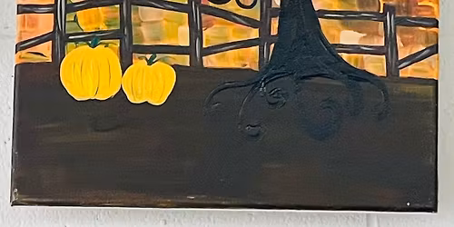 Autumn Tree Acrylic Painting 16x20 - $35