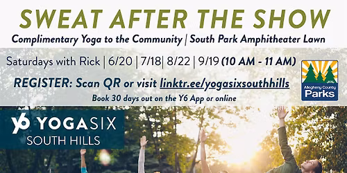COMPLIMENTARY YOGA AT SOUTH PARK AMPHITHEATER (Saturdays 10 am)