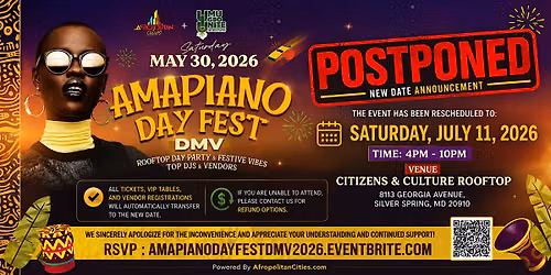DMV Amapiano Day Fest  @ Citizens & Culture Rooftop (Silver Spring)