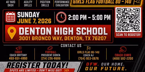 DFW Hawks Football Combine & Cheer Mini Camp