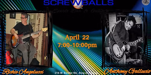 Live Music Wednesday at Screwballs with Richie Angelucci and Anthony Callucio!