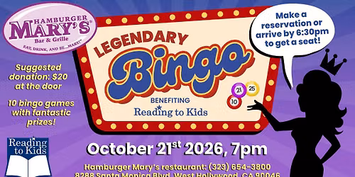 Legendary Bingo at Hamburger Mary's