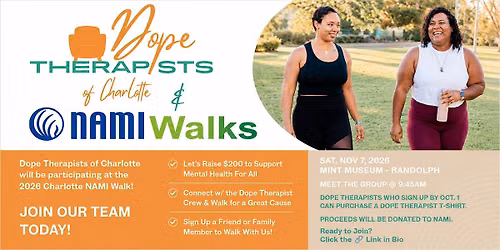 Dope Therapist of Charlotte and NAMI walks
