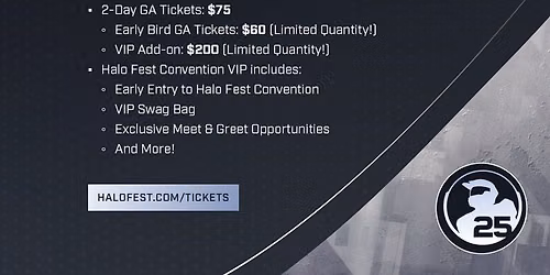 Halo Fest - 2 Day Pass