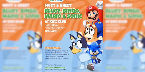 Come meet Bluey, Bingo, Mario & Sonic \u2014 all in one epic day of fun!