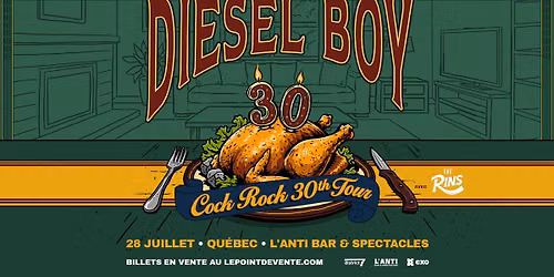 Diesel Boy avec The Rins \/\/ Mardi 28 juillet 2026 \/\/ L'Anti Bar & Spectacles