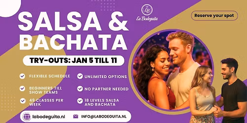 TRY-OUT WEEK @ LA BODEGUITA \ud83d\udccd Right in the heart of The Hague | January 5 till 11 Come dan