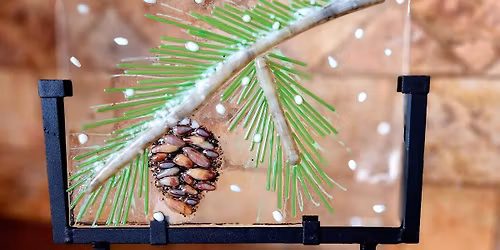 Fused Winter Pine Cone Class with stand
